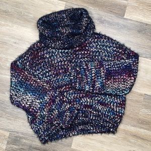 Express multicolor cowl neck sweater